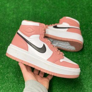 Nike Pink and White High-Top Sneakers